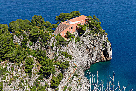 别墅,卡普里岛,那不勒斯湾,坎帕尼亚区,意大利,欧洲