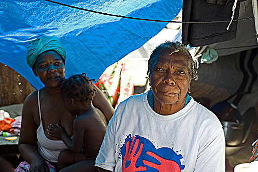 haiti,port,au,prince,portrait,of,family,with,grandmother,mother,and,grandchild