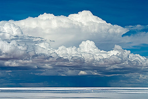云体,盐湖,乌尤尼盐沼,靠近,高原,玻利维亚,南美