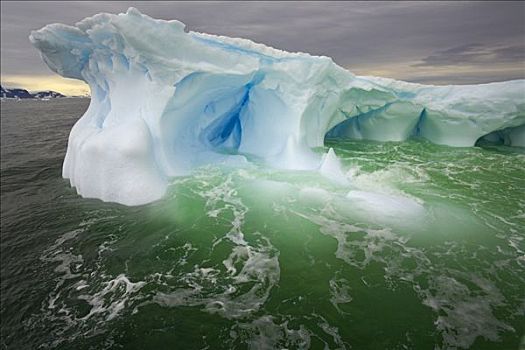 冰山,融化,冰,重击,岬角,西部,南极