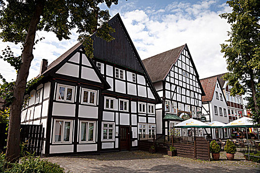 半木结构,房子,历史,城镇,中心,德国,欧洲