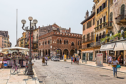 工匠,房子,银行,广场,维罗纳,威尼托,意大利,欧洲