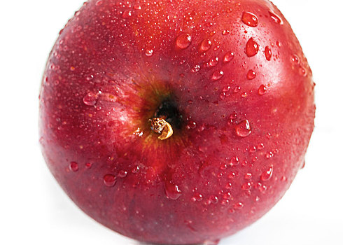 健康营养美味的新鲜水果红苹果静物特写