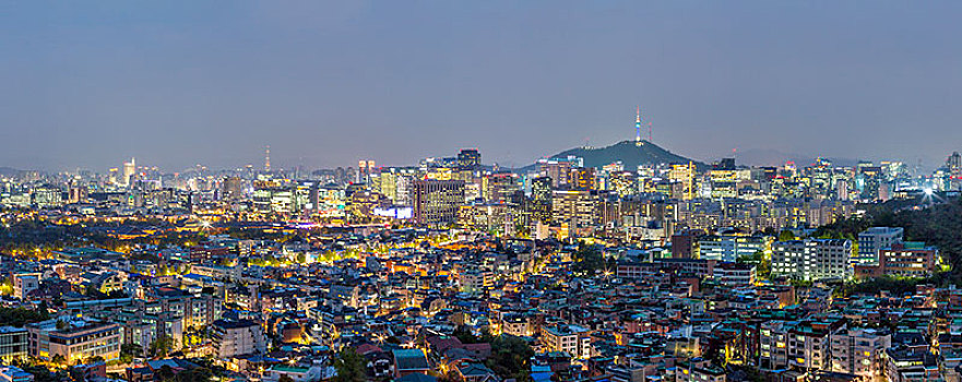 美丽的韩国首都首尔夜景