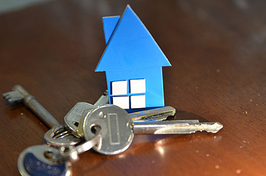 一串钥匙,房子,形状,纸板