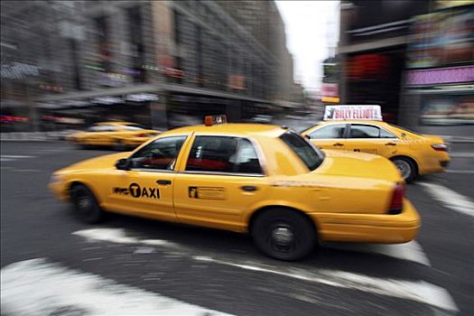出租车,黄色,市中心,曼哈顿,纽约,美国