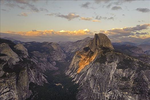 美国,加利福尼亚,优胜美地国家公园,冰河,半圆顶,山,优胜美地山谷