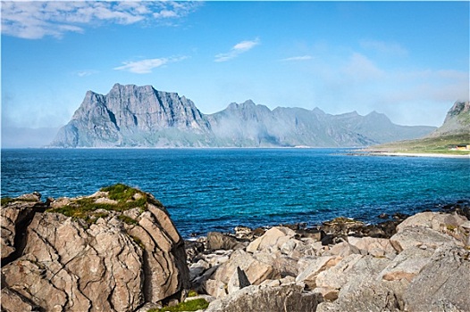 漂亮,风景,海滩,挪威,罗浮敦群岛
