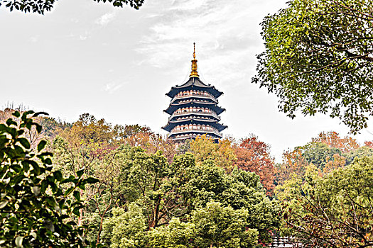 杭州西湖景区雷峰塔