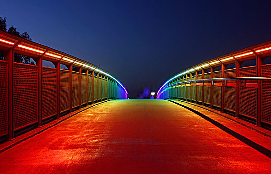桥,亮光,上方,联邦,道路,40号公路,多特蒙德,鲁尔区,北莱茵威斯特伐利亚,德国,欧洲