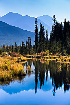 朱砂湖,和山,范围,班夫附近,班芙国家公园,阿尔伯塔,加拿大