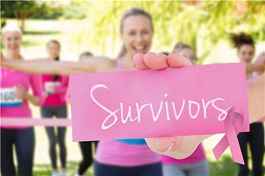 幸存者,微笑,女人,跑,乳腺癌,意识
