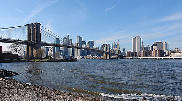 纽约,天际线,布鲁克林大桥