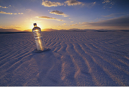 水瓶,黄昏,白沙,国家纪念建筑,新墨西哥,美国