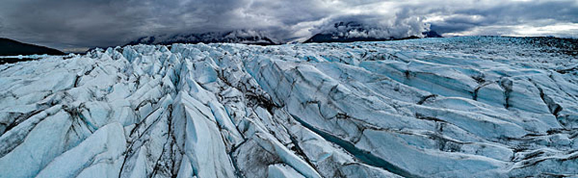 全景,冰河,阴天,阿拉斯加,美国
