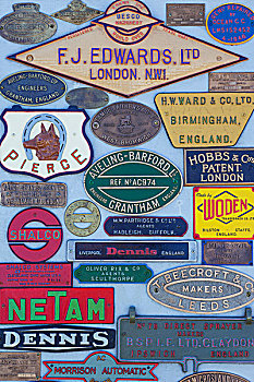 英格兰,多西特,蒸汽,展示,旧式,公司名,铭牌