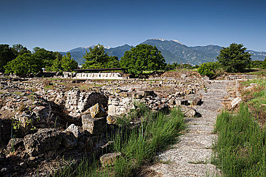 希腊,中马其顿,古老,遗址,城市,公元前4世纪