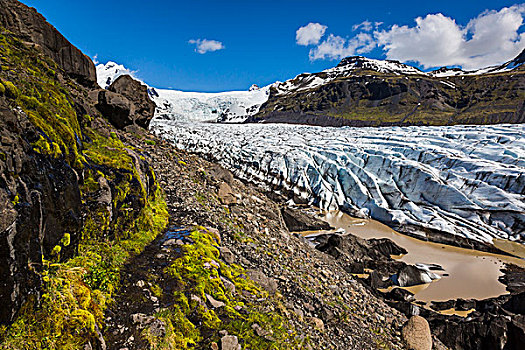 风景,冰河,山,冰岛