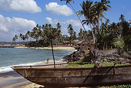 渔船,乡村,希卡杜瓦,西海岸,斯里兰卡,20世纪,艺术家