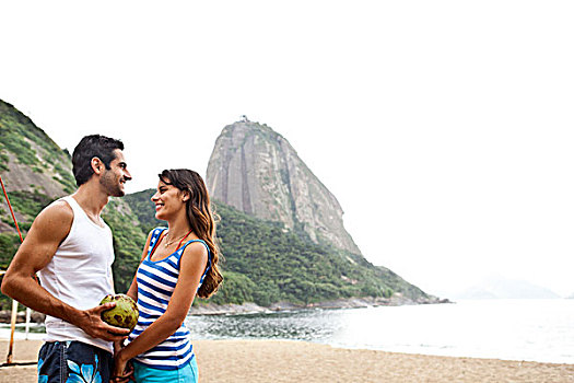 海滩,夫妻,面包山,里约热内卢,巴西