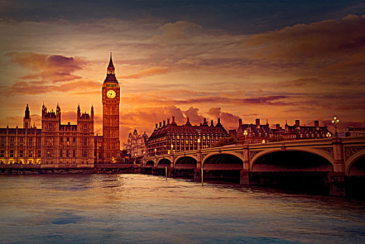 大本钟,伦敦,泰晤士河,英格兰