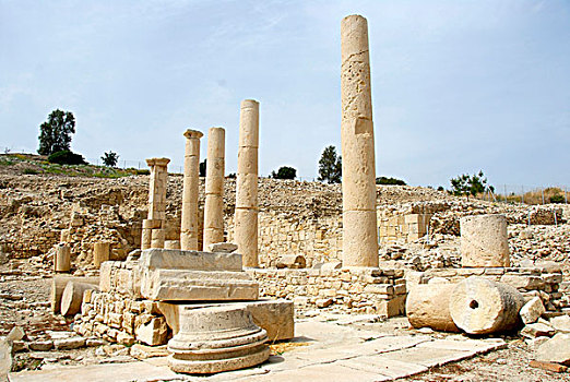 古老,考古,场所,柱子,阿哥拉,阿玛图司,利马索,塞浦路斯,南方,塞浦路斯共和国,地中海,欧洲