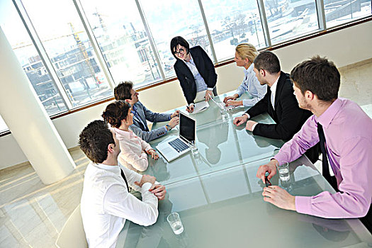 高兴,年轻,商务人士,团队,会面,会议室,争执,新,概念