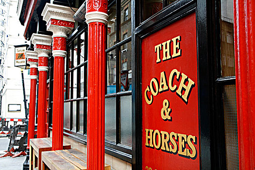马,酒吧,希腊,街道,在家办公,伦敦,英国