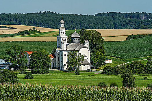 巴洛克,朝圣教堂,玛丽亚,斯瓦比亚,巴伐利亚,德国,欧洲
