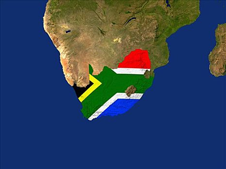卫星图,南非,旗帜,遮盖
