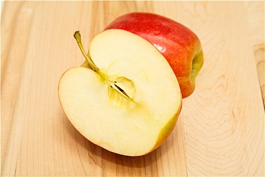 红苹果,一半,横图