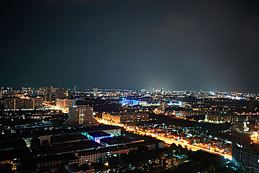 夜晚,城市,城市灯光,曼谷,泰国