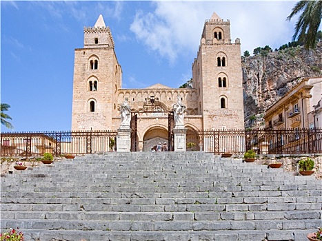 中世纪,大教堂,切法卢,西西里