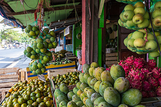 很多,新鲜,热带水果,市场,集市,印度尼西亚