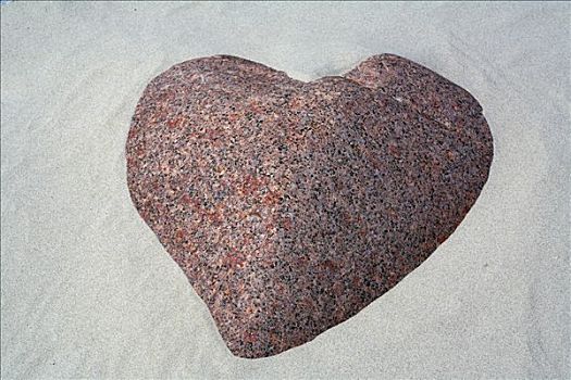 心形,石头,沙子