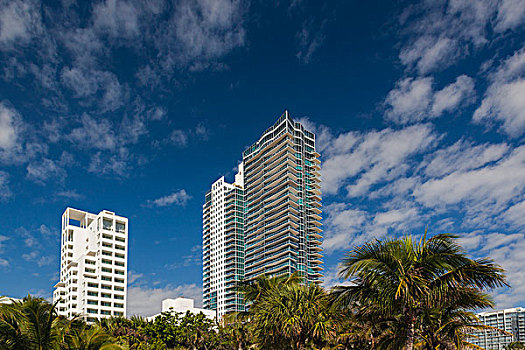 美国,佛罗里达,迈阿密海滩,高层建筑,海滨地区,建筑