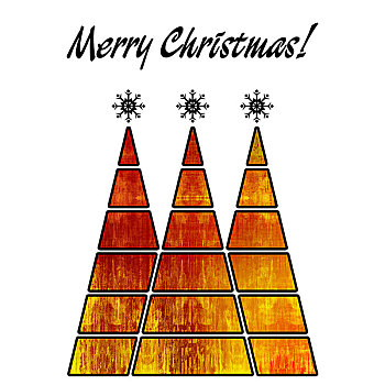 艺术,圣诞节,三个,树,红色,金色,彩色,抽象图案,隔绝,白色背景,背景