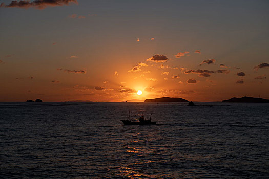 渤海湾海上日出