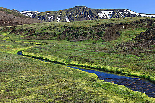 清澈溪水,火山地貌,冰岛,欧洲
