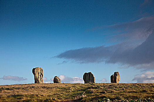 站立,石头,诺森伯兰郡,英格兰