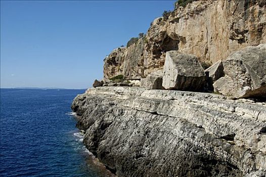 岩石海岸,马略卡岛,西班牙