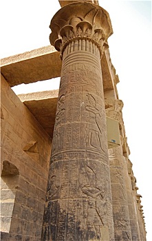 浮雕,埃及,柱子,菲莱岛,庙宇
