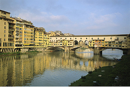 建筑,运河,维奇奥桥,佛罗伦萨,意大利