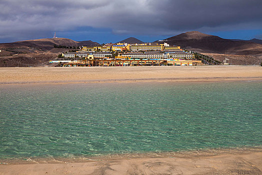 酒店,复杂,干盐湖,富埃特文图拉岛,加纳利群岛,西班牙,欧洲