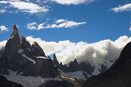 云,上方,山峦,阿根廷,冰河,国家公园,南方,巴塔戈尼亚,冰原,巴塔哥尼亚