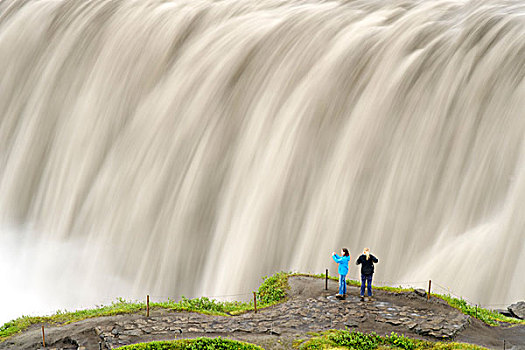 瀑布,靠近,米湖,瓦特纳冰川,国家公园,东北方,冰岛