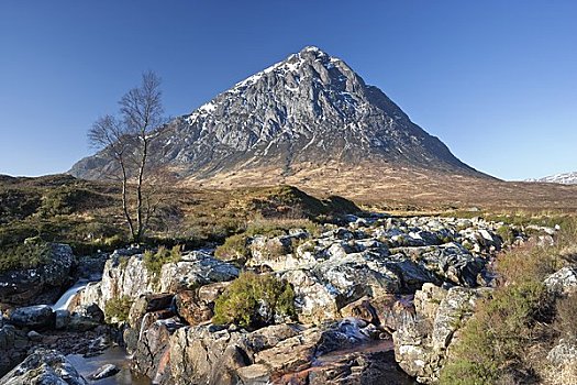 河岸,山,苏格兰