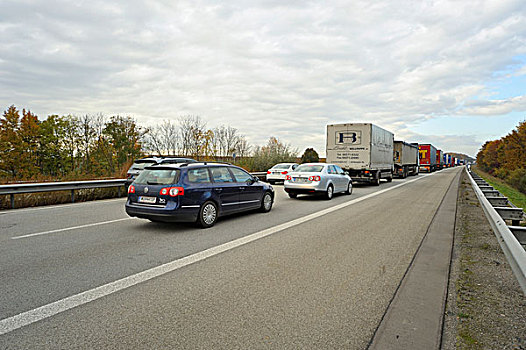 塞车,高速公路,莱茵兰普法尔茨州,德国,欧洲