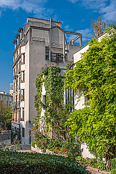 法国,巴黎,20世纪,地区,紫藤,建筑