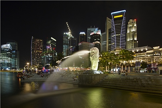 新加坡城,天际线,鱼尾狮,公园